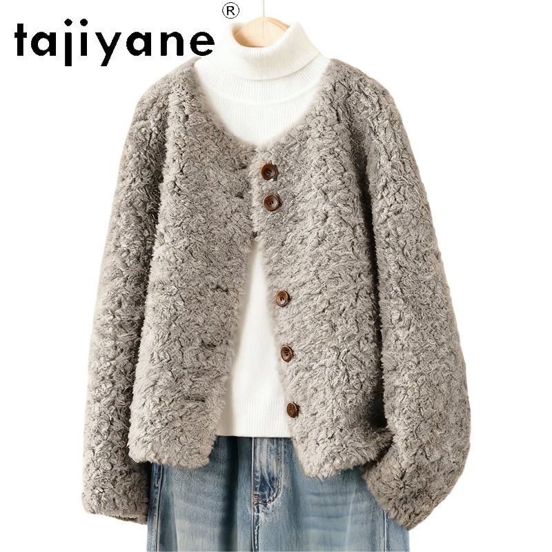 Wool Coat Peacoat - TAJIYANE 100% Wol Echt Bontjas Dames