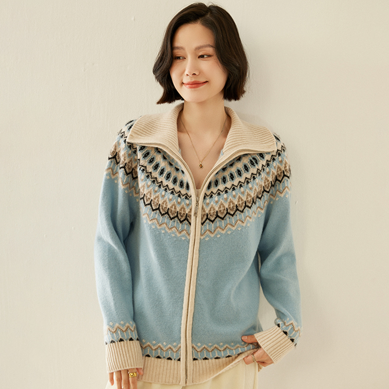 Wool Coat Peacoat - 100% Kasjmier Lange Mouwen Cardigan Dames