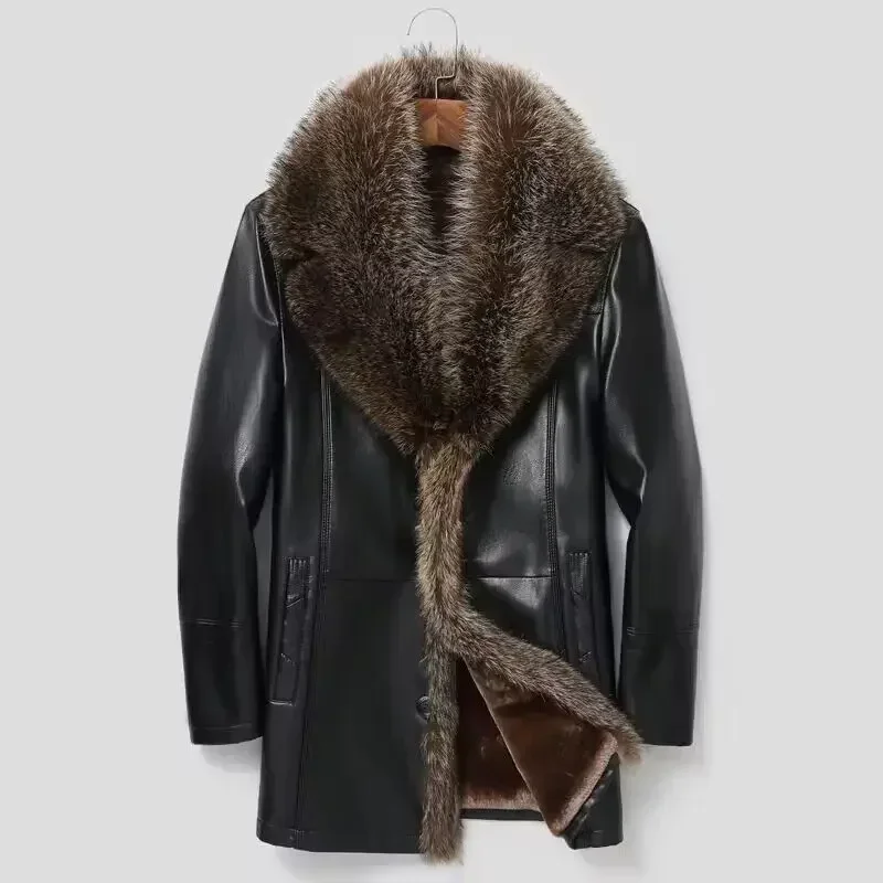 Wool Coat Peacoat - Haining Bont Een Man met Wol