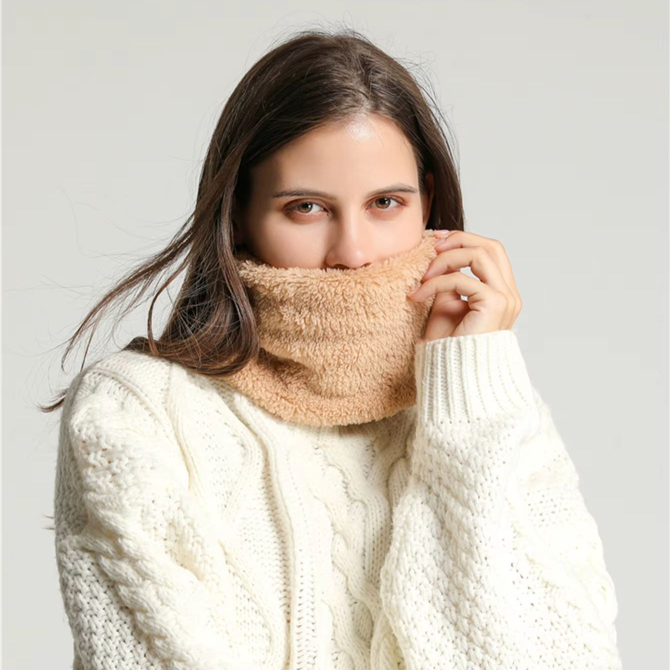 Neck Gaiter Fleece - Casual koraalfleece nekwarmer, winter, zacht pluche,