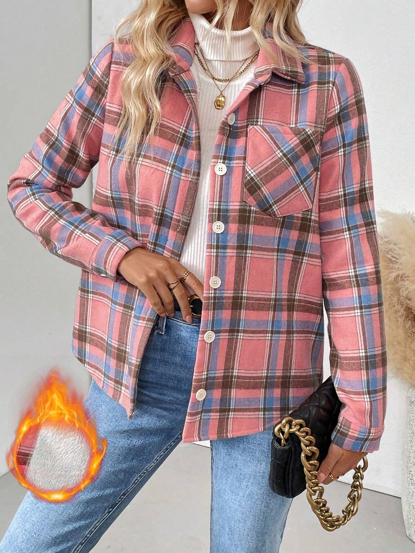 Dames Fleece gevoerde geruite  - Flannel Shirt Lined recensie en prijs